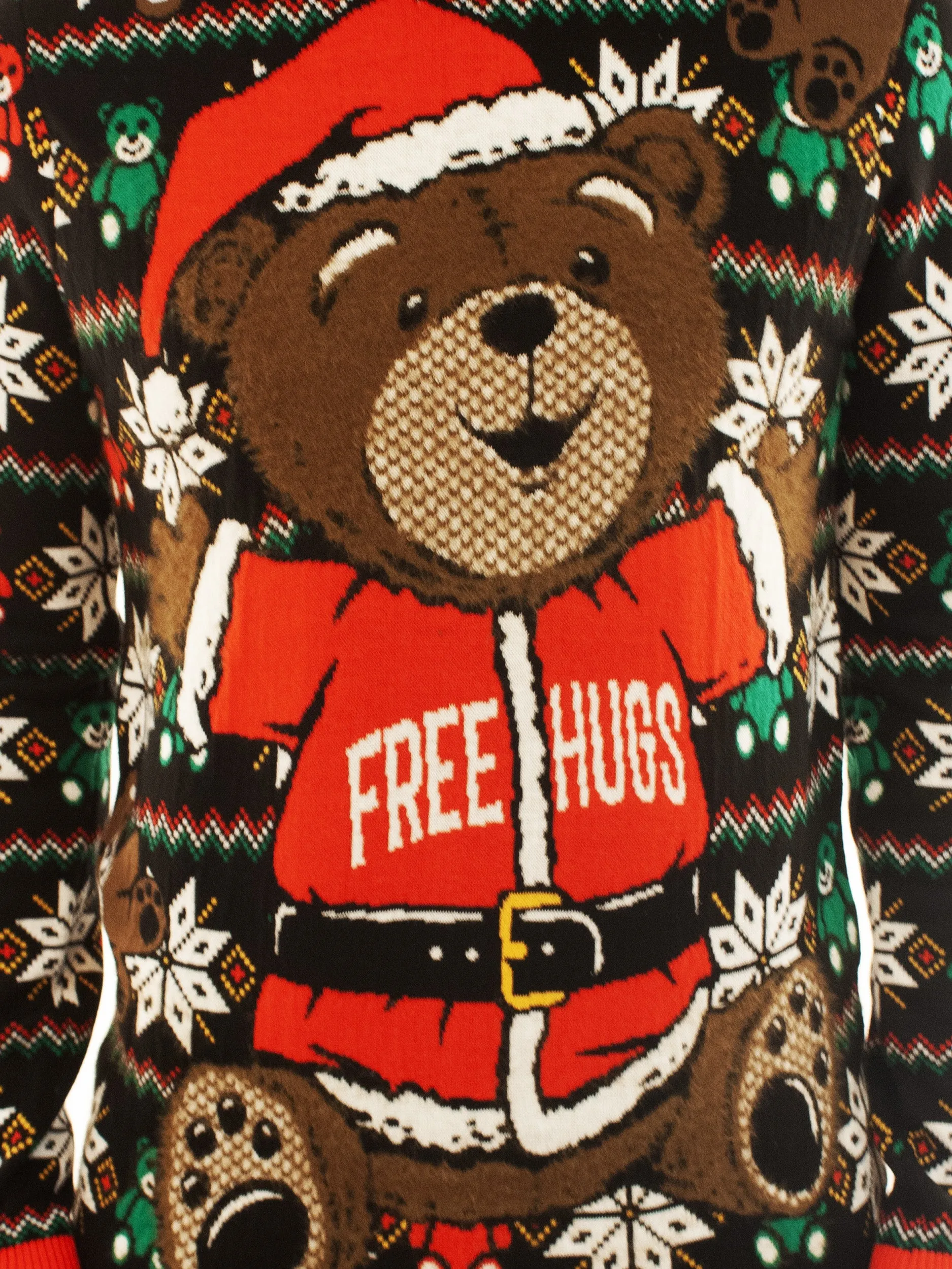 Teddy Bear - Free Hugs | Ugly Christmas Sweater For Men & Women | Unisex Sizing
