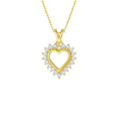 TEEK - Bejeweled Frame 925 Heart Pendant Necklace