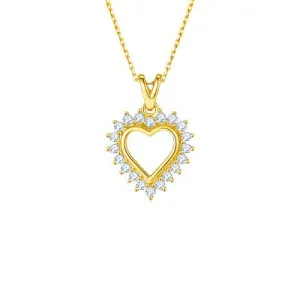 TEEK - Bejeweled Frame 925 Heart Pendant Necklace