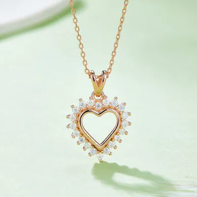 TEEK - Bejeweled Frame 925 Heart Pendant Necklace