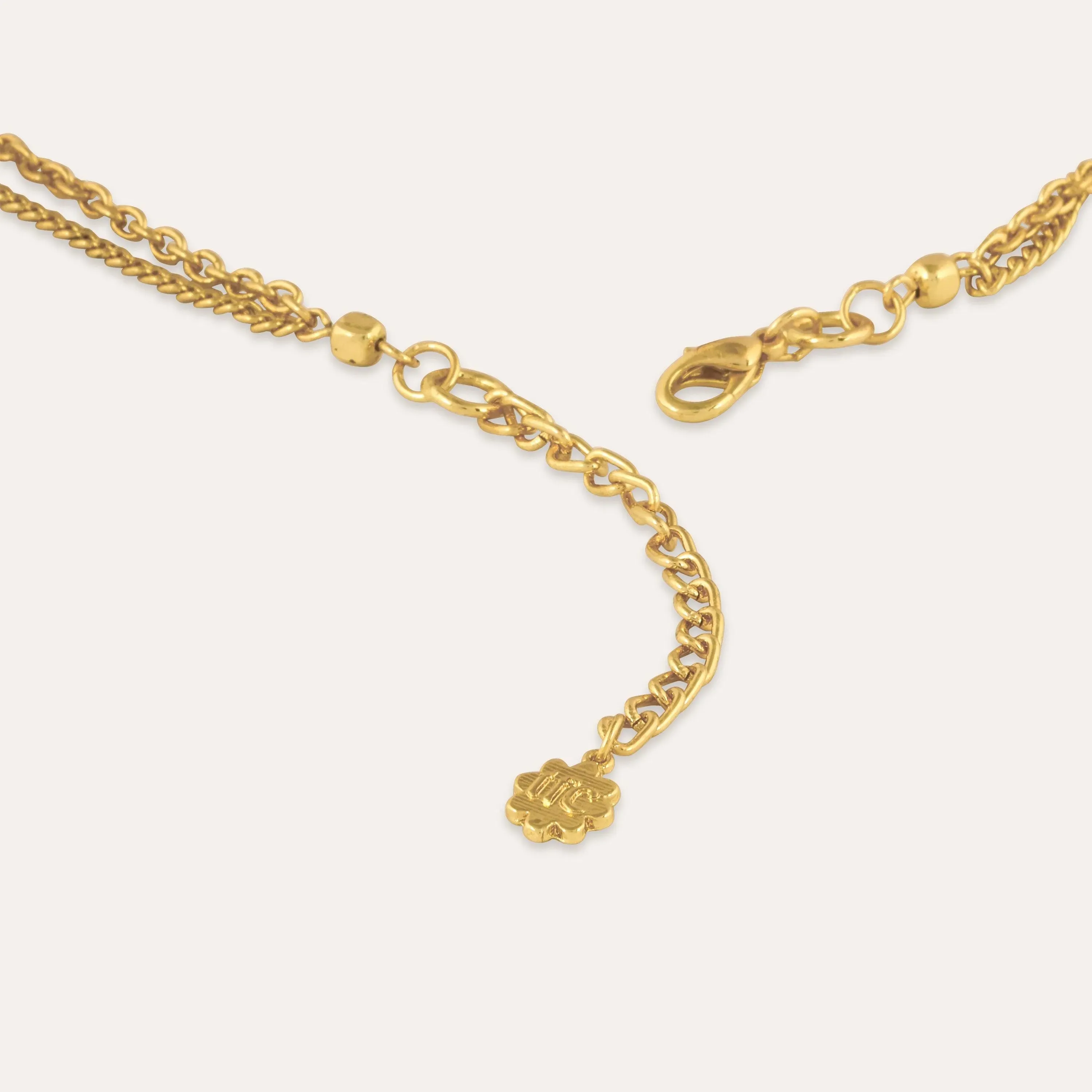 TFC 24K Layered Chain Floral Gold Plated Necklace