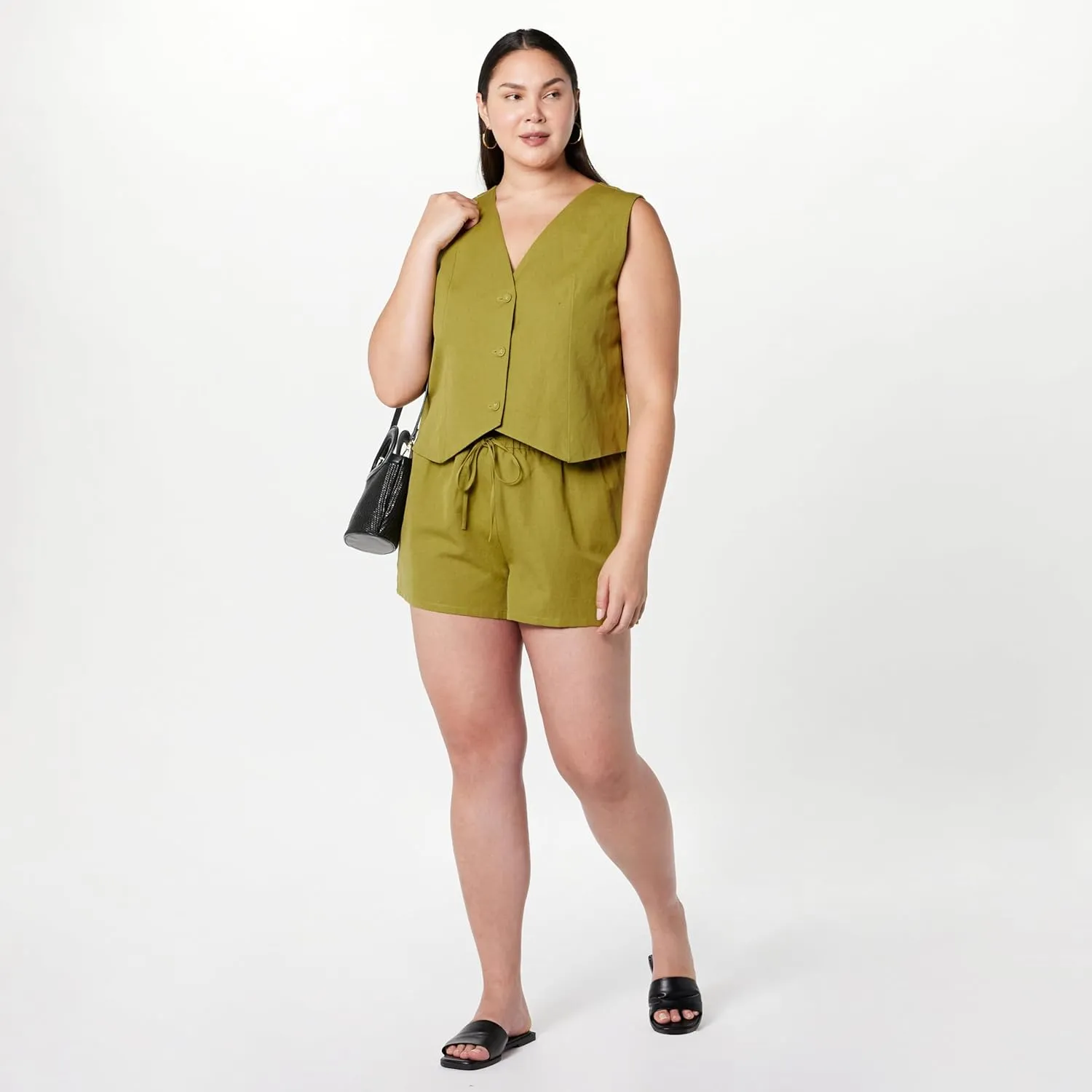 The Drop Women's Emilie Relaxed Pull-on Linen Shorts