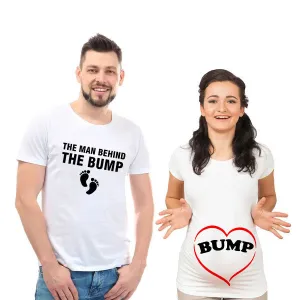 The Man Behind The Bump Maternity Matching Couple Tees