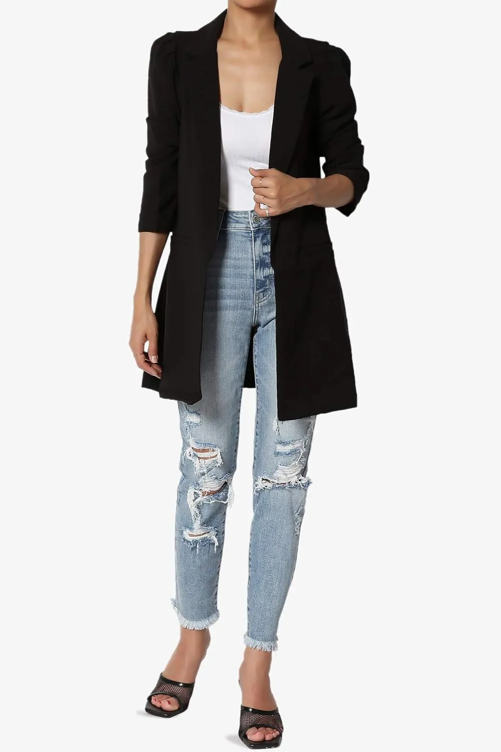TheMogan Women's Distressed Destructed Washed Denim Mid~High Rise Relaxed Boyfriend Jeans