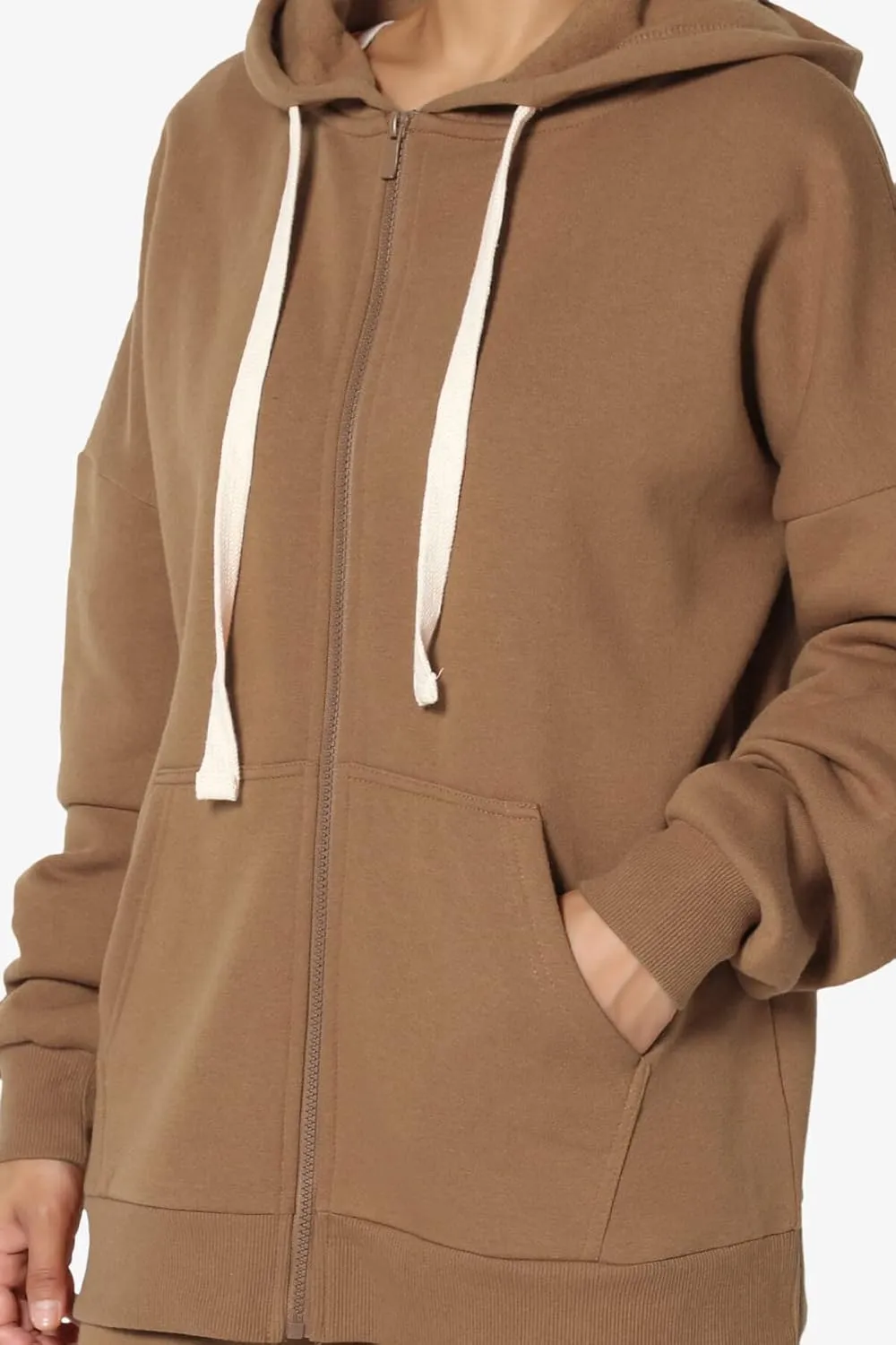 TheMogan Women's Essential Cotton Fleece Full Zip Hoodie Sweatshirt Relaxed Hooded Jacket