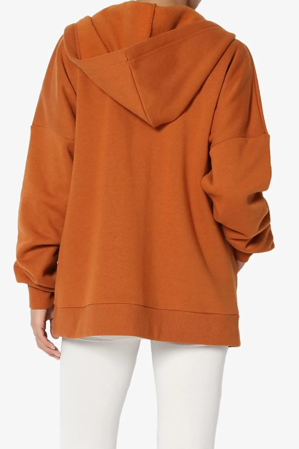 TheMogan Women's Essential Cotton Fleece Full Zip Hoodie Sweatshirt Relaxed Hooded Jacket