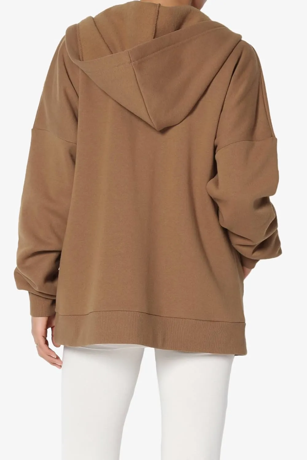 TheMogan Women's Essential Cotton Fleece Full Zip Hoodie Sweatshirt Relaxed Hooded Jacket
