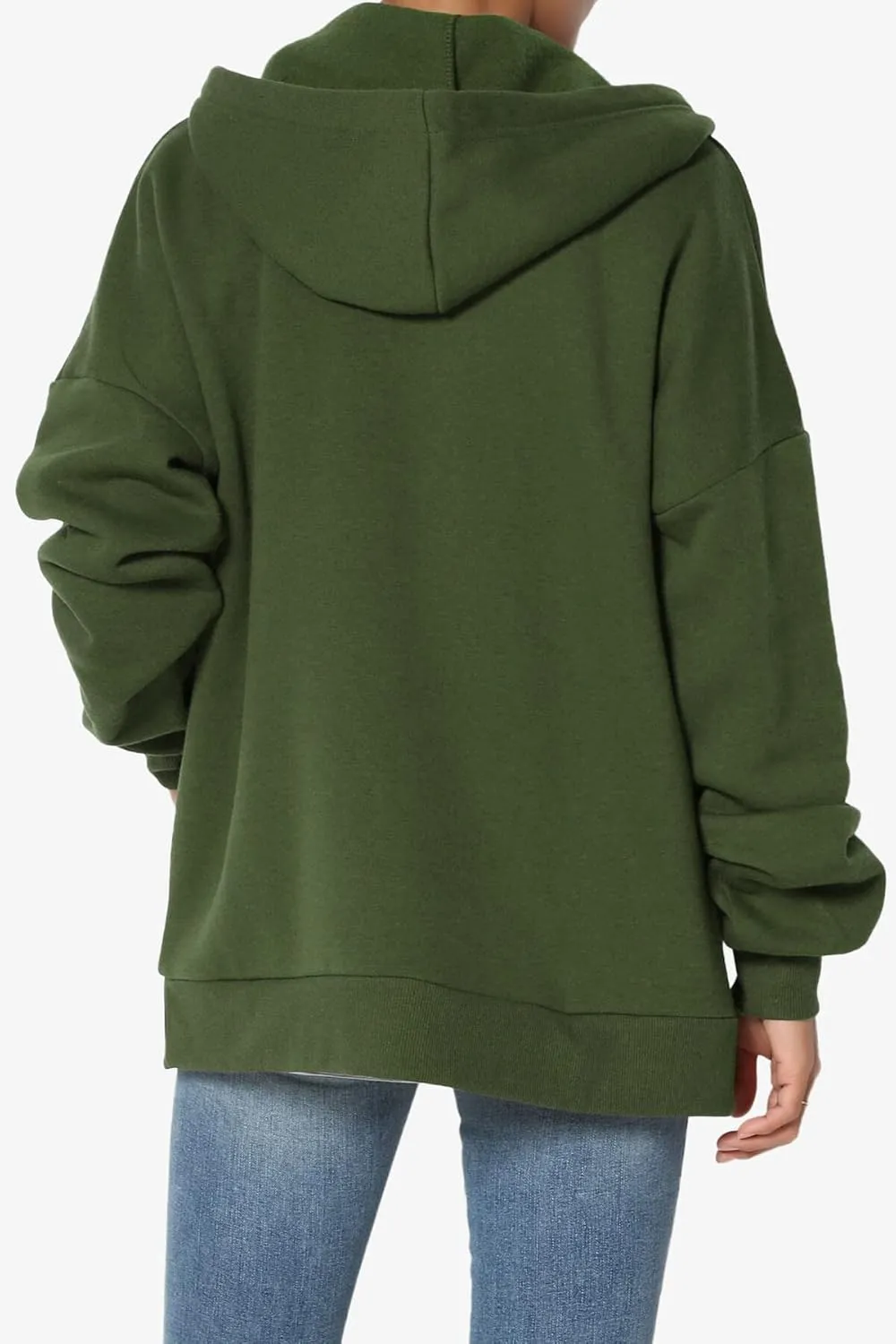 TheMogan Women's Essential Cotton Fleece Full Zip Hoodie Sweatshirt Relaxed Hooded Jacket