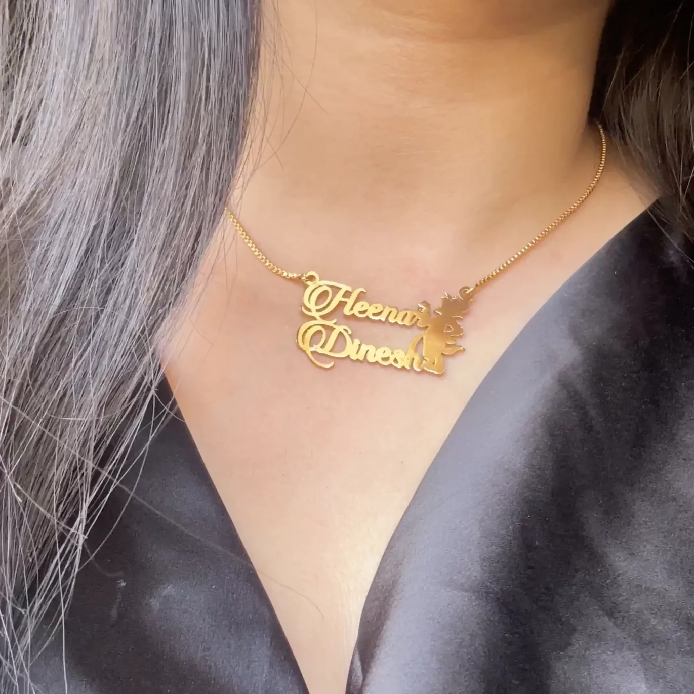 Tom And Jerry Couple Name Necklace