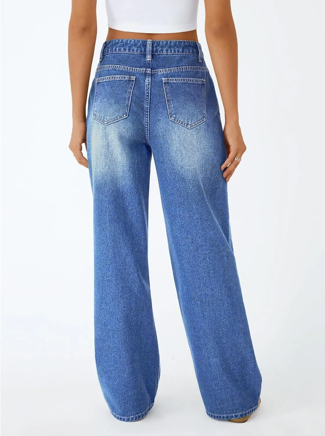 Trendy Queen Jeans for Women Wide Straight Leg High Waisted Stretchy Baggy Jeans Fashion Loose Denim Pants Summer 2025