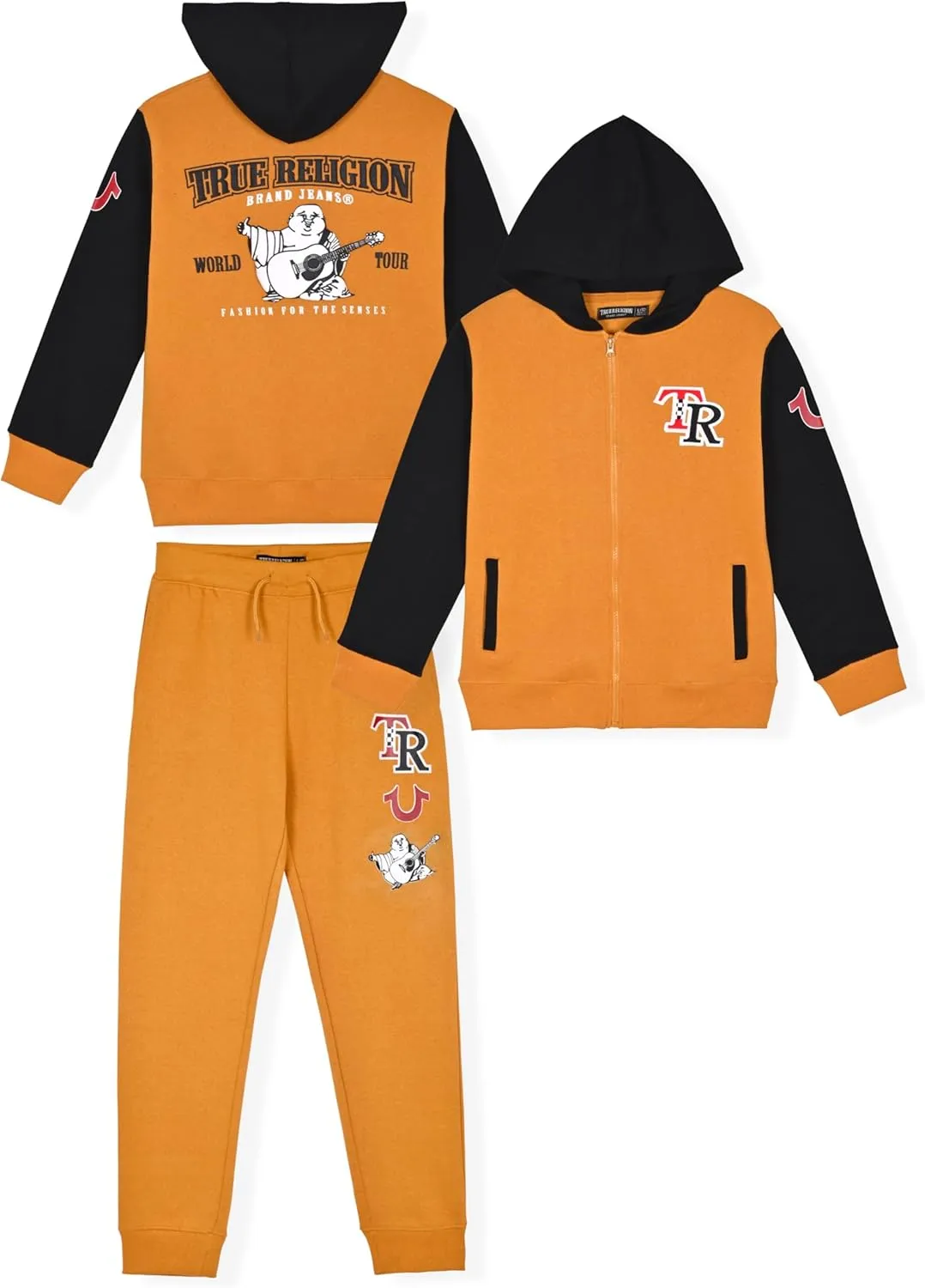 True Religion Boys Sweatshirts and Sweatpants for Kids 2 Piece Clothing Set Fleece Hoodie and Jogger Pants