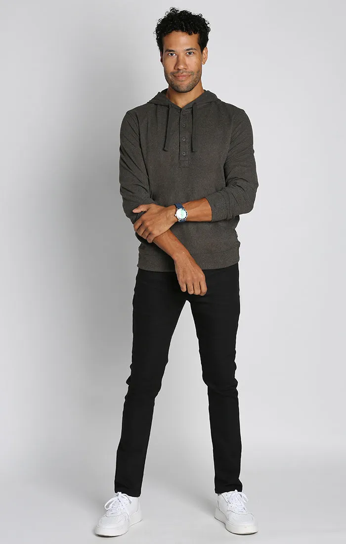 Ultra Soft Ribbed Hooded Henley