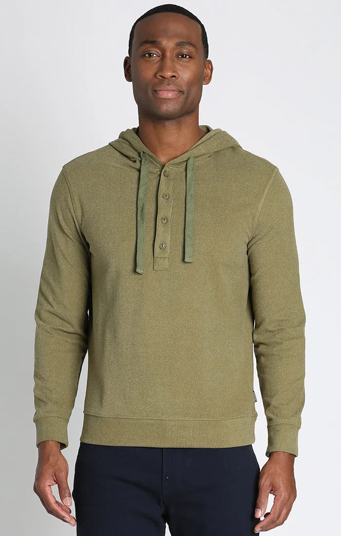 Ultra Soft Ribbed Hooded Henley