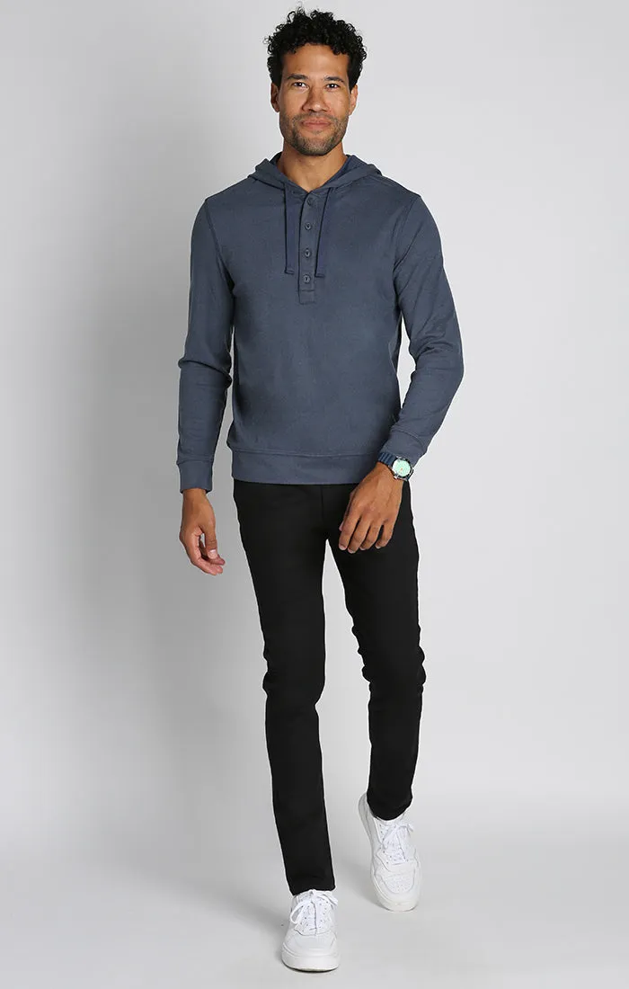 Ultra Soft Ribbed Hooded Henley