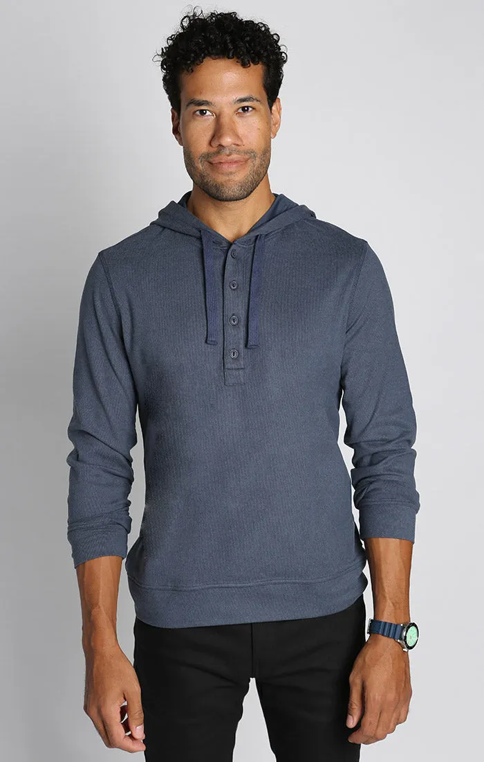 Ultra Soft Ribbed Hooded Henley