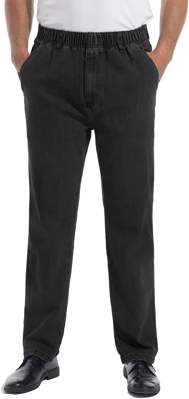voeeron Mens Elastic Waist Jeans Relaxed Fit Denim Pants Casual Mens Elastic Waist Pants