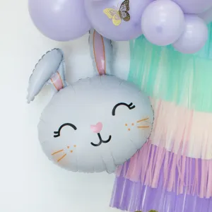 White Wink Smile Rabbit Balloon (22 inches)