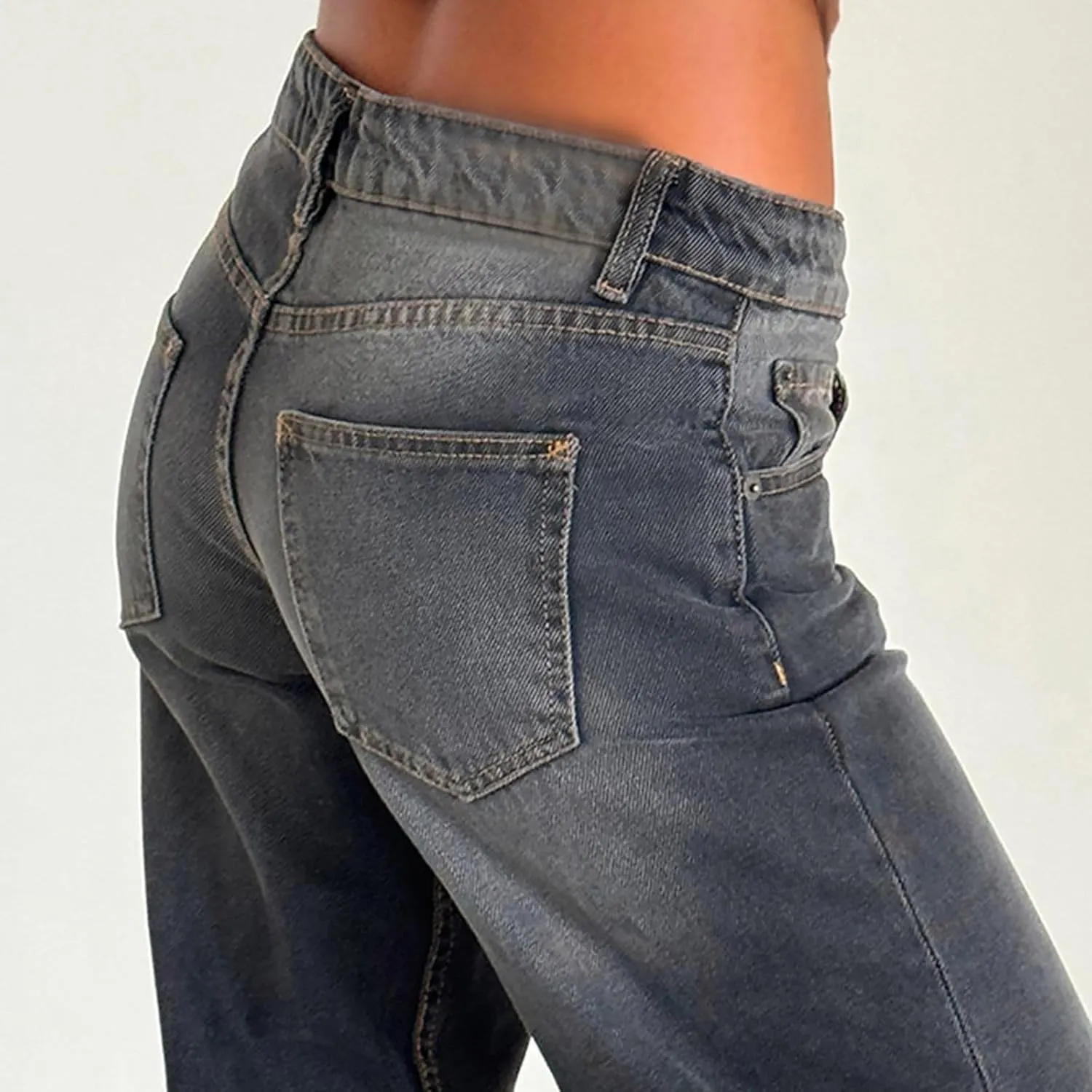 Wide Leg Jeans for Women Vintage High Waisted Trendy Button Fly Straight Wide Leg Denim Trousers Jeans with Pockets