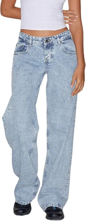 Wide Leg Jeans for Women Vintage High Waisted Trendy Button Fly Straight Wide Leg Denim Trousers Jeans with Pockets