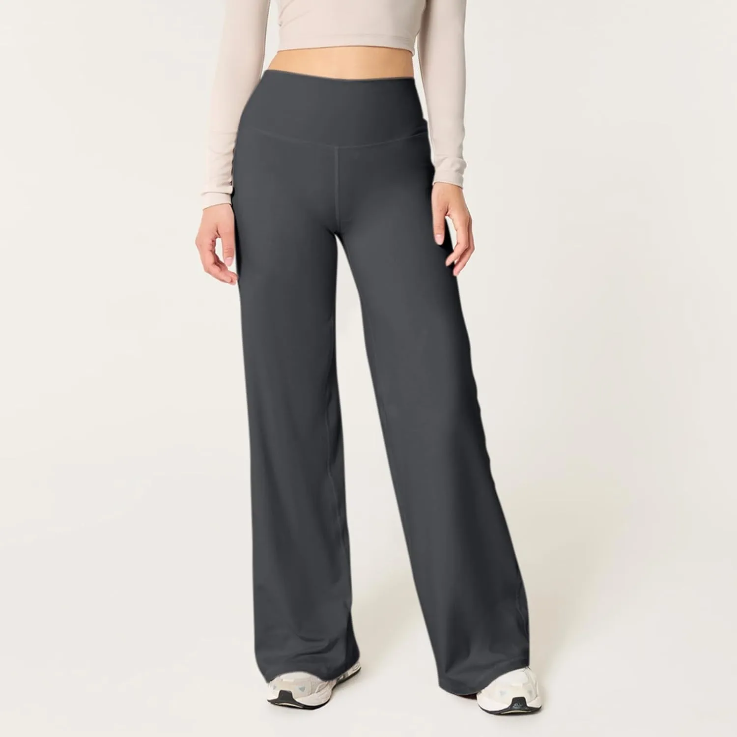 Wide Leg Pants for Women Soft Stretchy Tummy Control Yoga Pants Athletic Workout Pant Cozy Bootcut Leggings Trousers