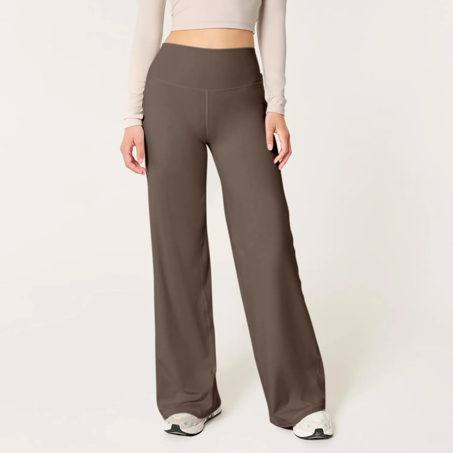 Wide Leg Pants for Women Soft Stretchy Tummy Control Yoga Pants Athletic Workout Pant Cozy Bootcut Leggings Trousers