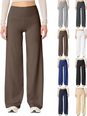 Wide Leg Pants for Women Soft Stretchy Tummy Control Yoga Pants Athletic Workout Pant Cozy Bootcut Leggings Trousers