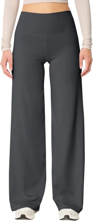 Wide Leg Pants for Women Soft Stretchy Tummy Control Yoga Pants Athletic Workout Pant Cozy Bootcut Leggings Trousers