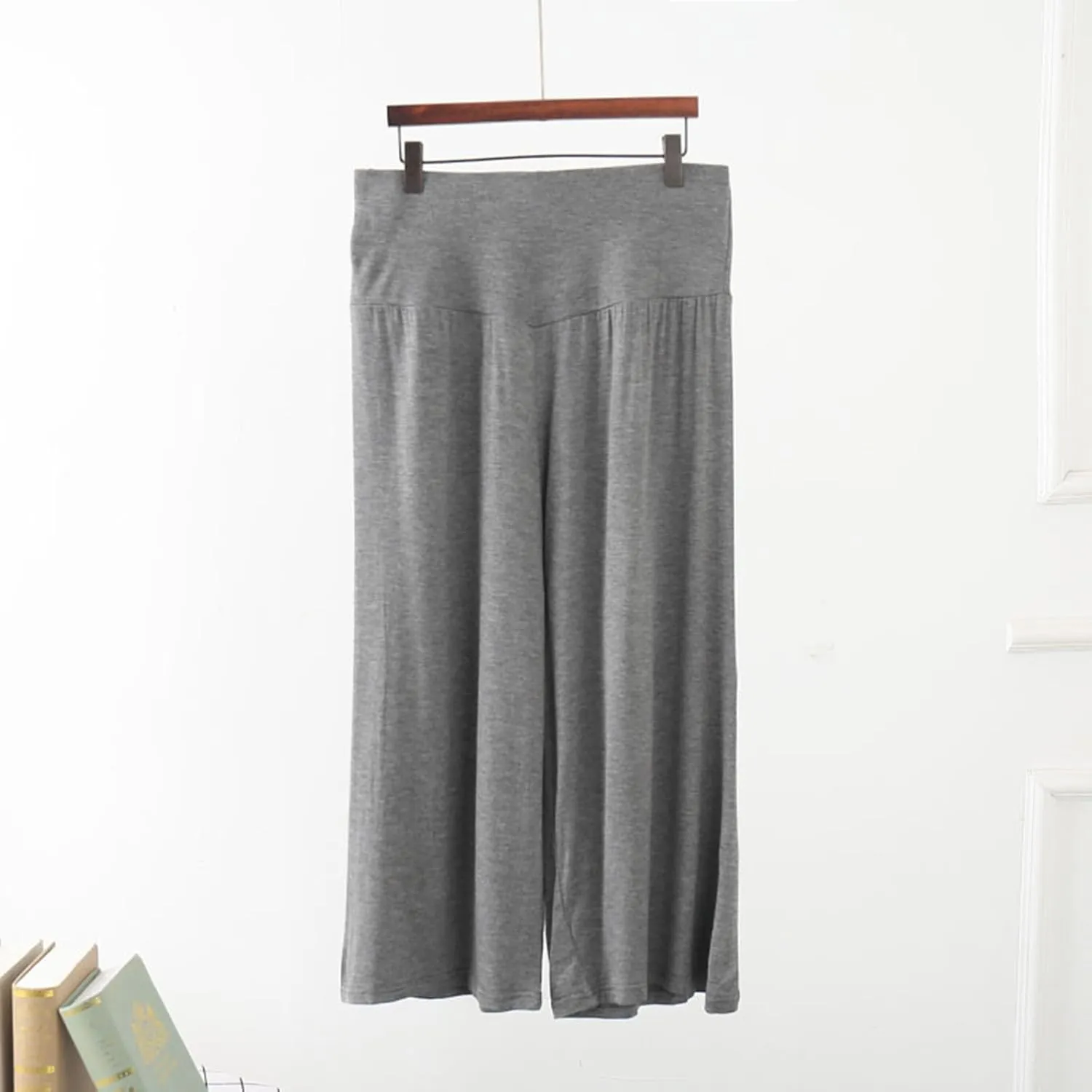 Wide Leg Yoga Capris for Women Casual Loose Soft Cropped Lounge Pant Trousers High Waist Flowy Yoga Pants