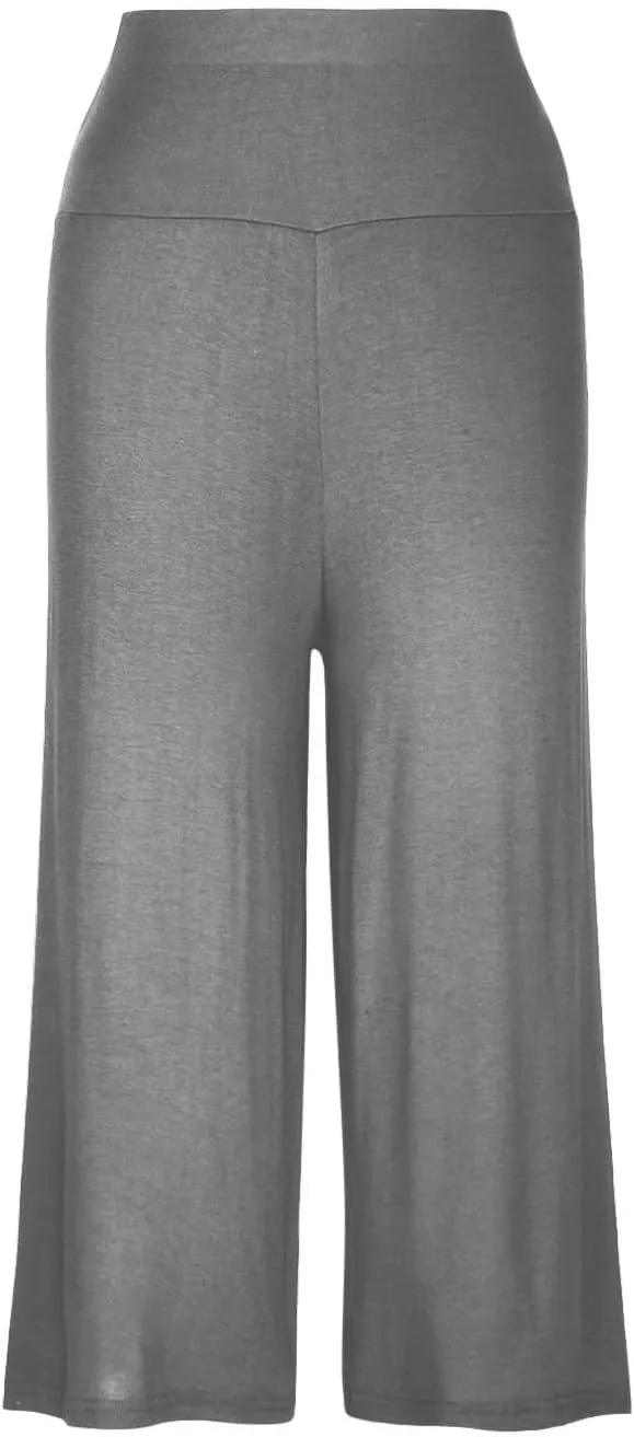 Wide Leg Yoga Capris for Women Casual Loose Soft Cropped Lounge Pant Trousers High Waist Flowy Yoga Pants