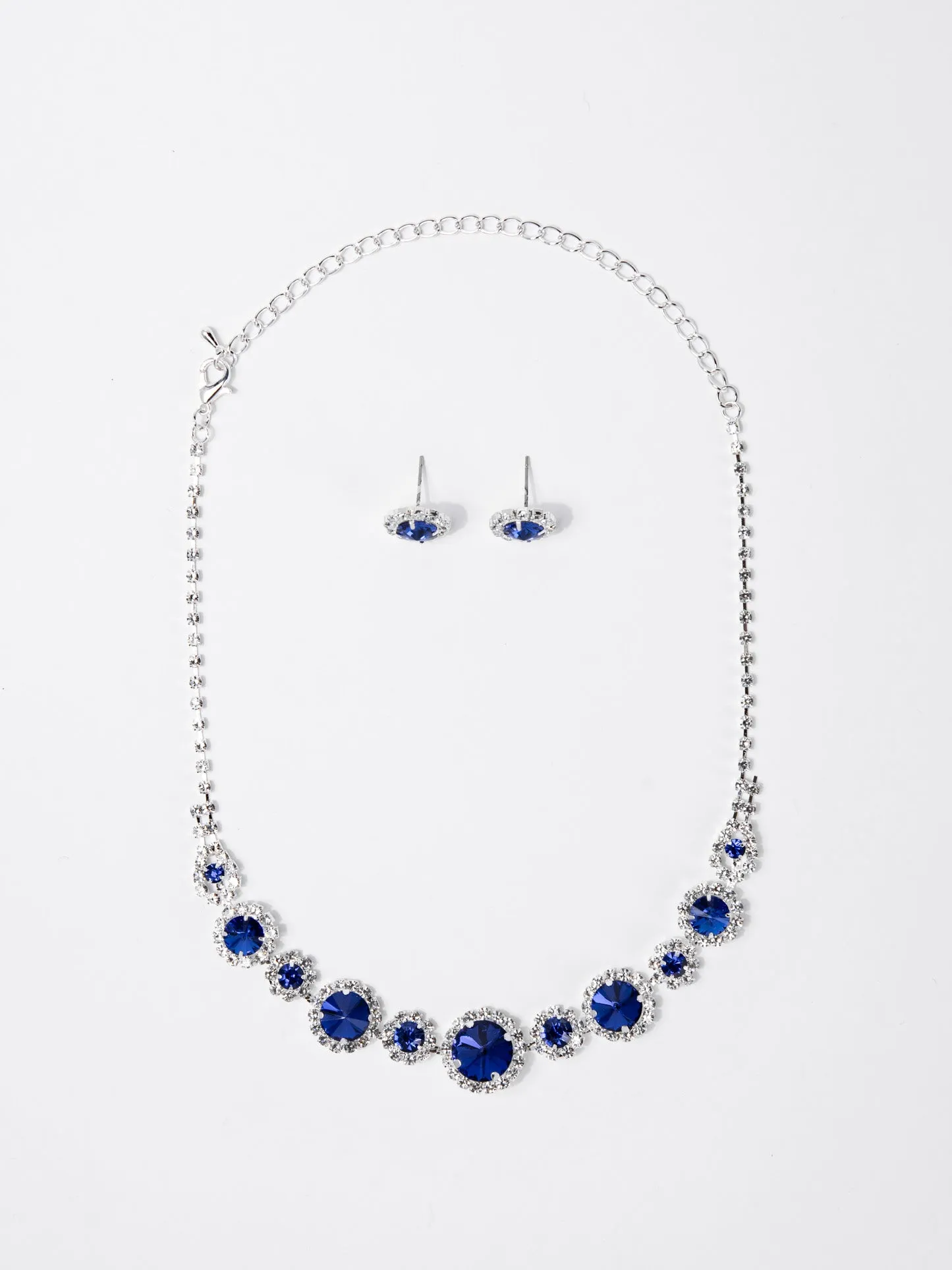 Willow Round Stone Rhinestone Necklace Set