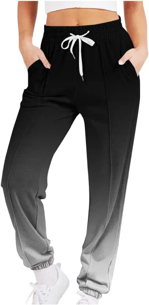 Women Baggy Cinch Bottom Sweatpants 2024 Drawstring High Waist Athletic Joggers Fall Lounge Cozy Trousers with Pocket