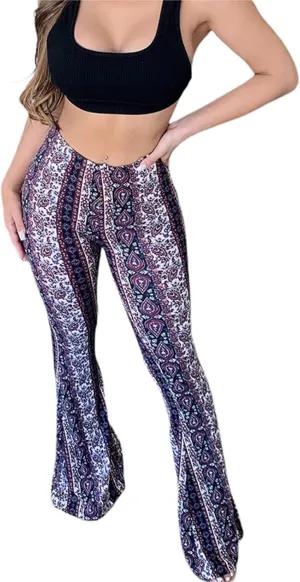 Women High Waist Pants Slimming Casual Party Street Spring Straight Retro Floral Print Trousers