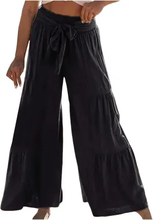 Women High Waist Pleated Wide Leg Casual Loose Trousers Plus Size Pants for Women