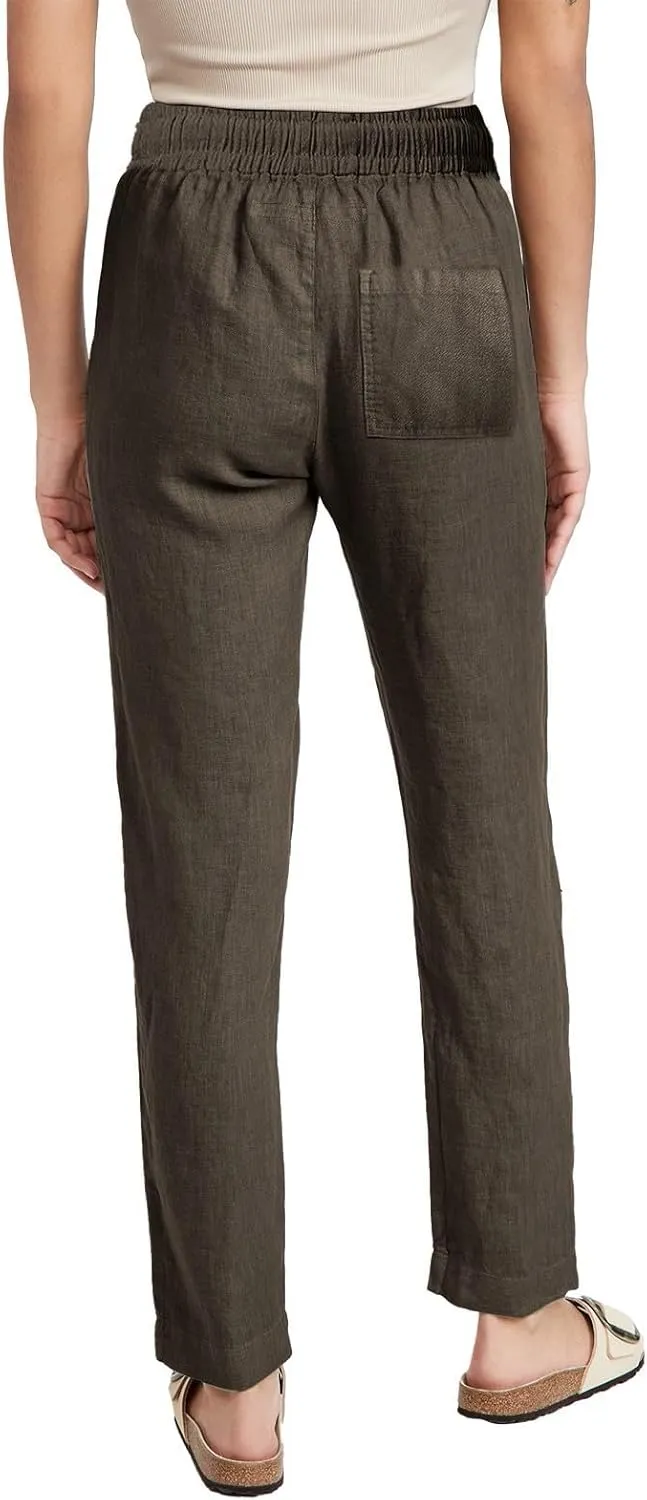 Women Linen Pants High Waist Adjustable High Waist Casual Lounge Pant Linen Pants for Women Casual Loose Cozy Sweatpants
