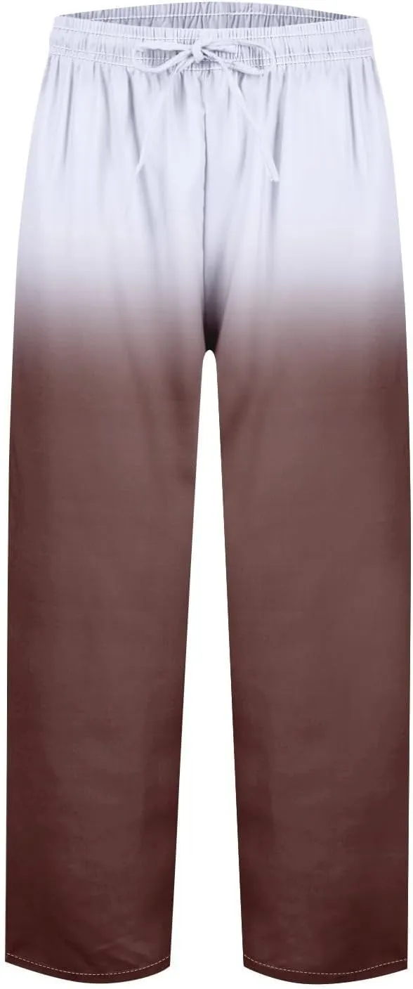 Women Linen Pants Plus Size Wide Leg Pants High Waist Casual Lounge Pant Women's Cotton Linen Casual Loose Cozy Sweatpants