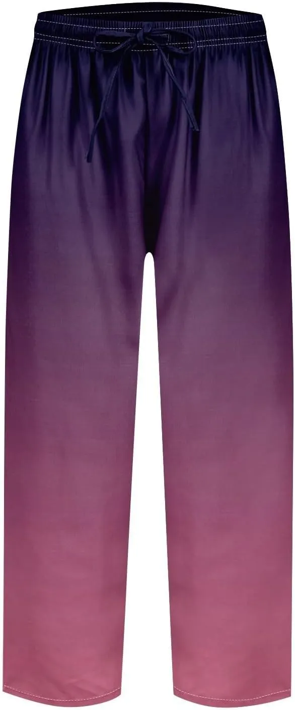 Women Linen Pants Plus Size Wide Leg Pants High Waist Casual Lounge Pant Women's Cotton Linen Casual Loose Cozy Sweatpants