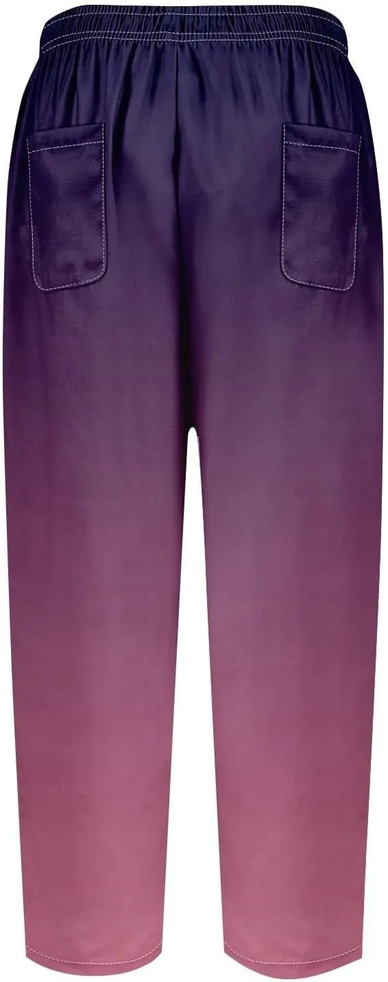 Women Linen Pants Plus Size Wide Leg Pants High Waist Casual Lounge Pant Women's Cotton Linen Casual Loose Cozy Sweatpants
