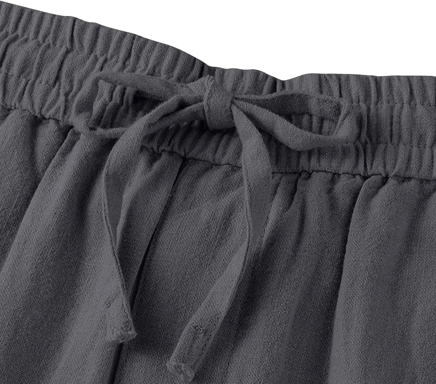 Women Linen Pants Wide Leg Casual Palazzo Pants Soft Cotton Linen Lounge Beach Summer Outfits Trousers with Pockets