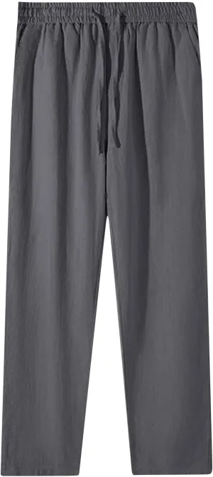 Women Linen Pants Wide Leg Casual Palazzo Pants Soft Cotton Linen Lounge Beach Summer Outfits Trousers with Pockets