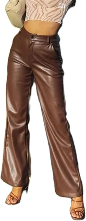 Women Sexy Faux Leather Pants Y2k Hollow Out Lace up High Waist PU Leggings E-Girl Punk Trousers Party Streetwear