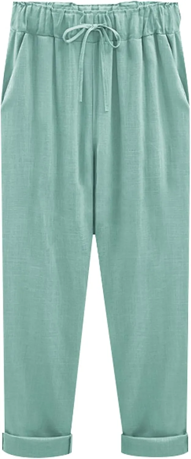 Women Straight Pants Loose Thin Summer Trousers Wide Leg High Waist Trouser Pants Solid Color Skin-Friendly Pants
