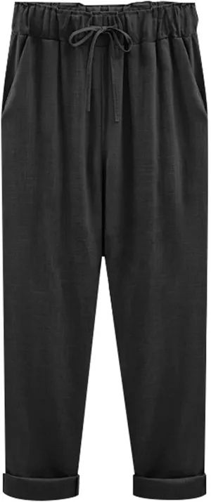 Women Straight Pants Loose Thin Summer Trousers Wide Leg High Waist Trouser Pants Solid Color Skin-Friendly Pants