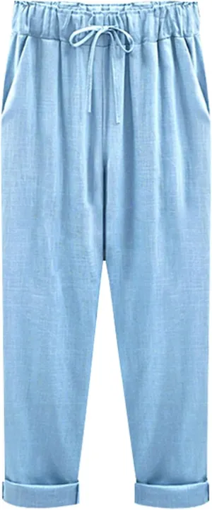 Women Straight Pants Loose Thin Summer Trousers Wide Leg High Waist Trouser Pants Solid Color Skin-Friendly Pants
