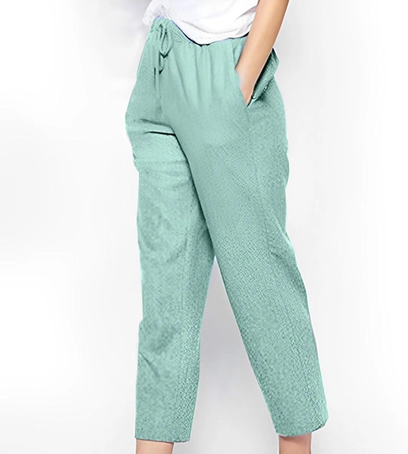 Women Straight Pants Loose Thin Summer Trousers Wide Leg High Waist Trouser Pants Solid Color Skin-Friendly Pants