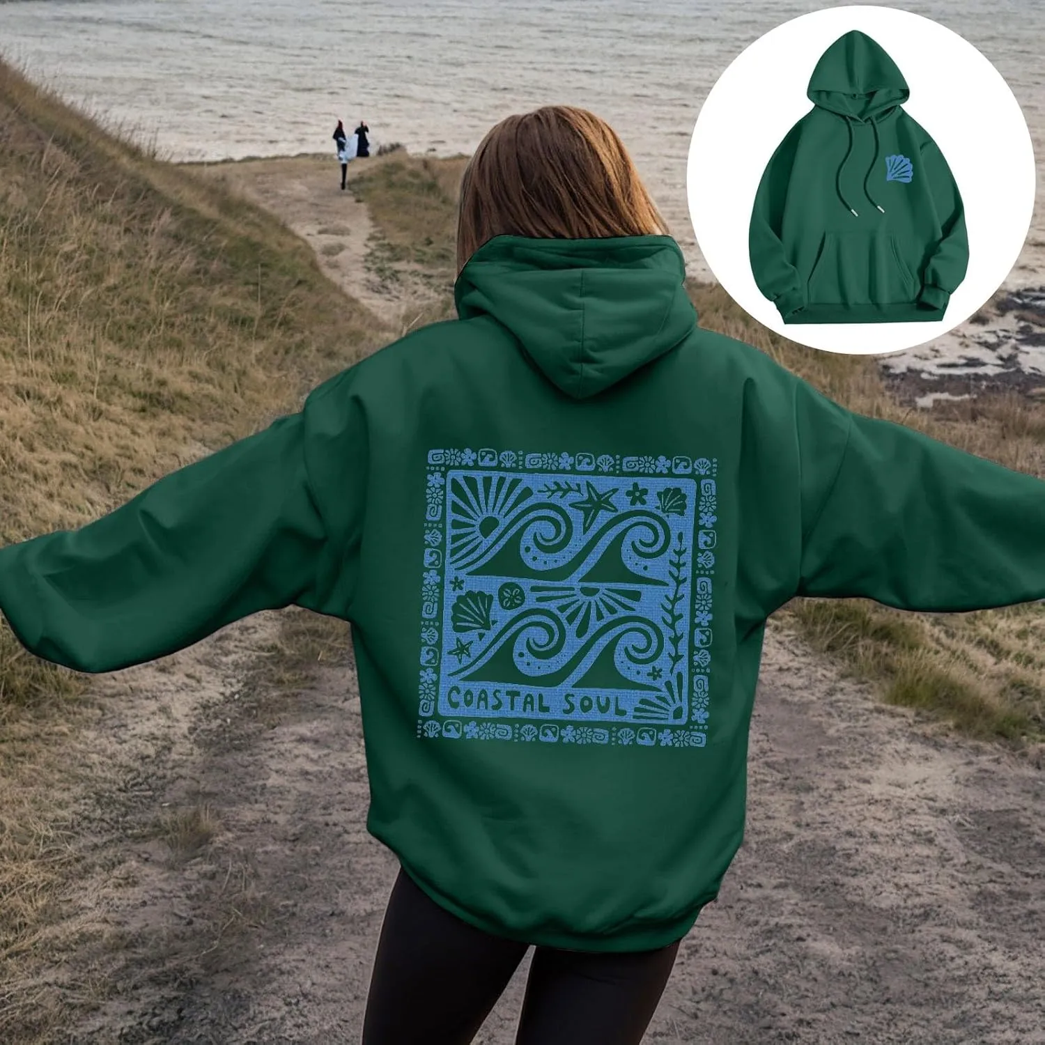 Women Y2k Graphic Hoodies Cute Preppy Embroidery Hibiscus Hoodie Flower Pullover Oversized Sweatshirts Teen Clothes