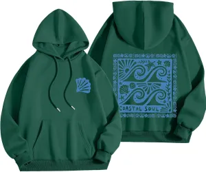 Women Y2k Graphic Hoodies Cute Preppy Embroidery Hibiscus Hoodie Flower Pullover Oversized Sweatshirts Teen Clothes