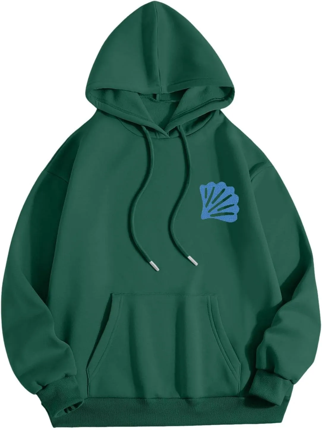 Women Y2k Graphic Hoodies Cute Preppy Embroidery Hibiscus Hoodie Flower Pullover Oversized Sweatshirts Teen Clothes
