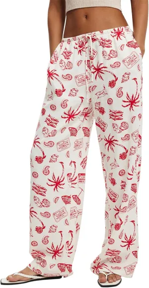 Women Y2k Lounge Pants Graphic Print Wide Leg High Waist Drawstring Pajama Pants Casual Loose Fit Going Out Trousers
