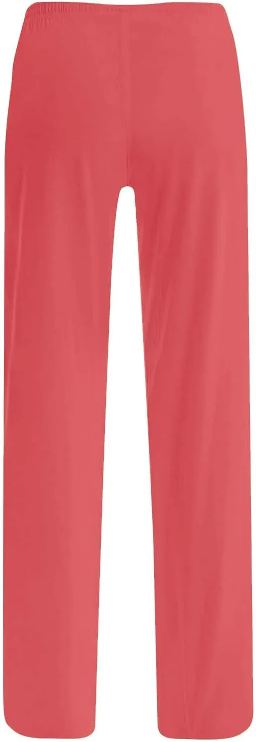 Womens Athletic Pants Straight Leg Lounge Trousers High Waisted Drawstring Soft Comfy Yoga Sweatpants with Pockets
