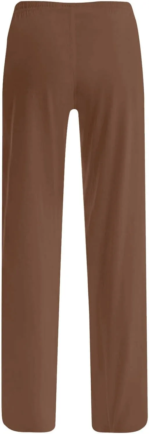 Womens Athletic Pants Straight Leg Lounge Trousers High Waisted Drawstring Soft Comfy Yoga Sweatpants with Pockets